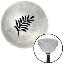 Black Hawaiian Leaf 3 Clear Retro Metal Flake Shift Knob W M16x1.5 Insert