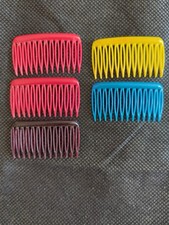 VTG Goody USA Hair Side Combs Lot of 5 Red Pair Blue Yellow Brown 1980s Retro