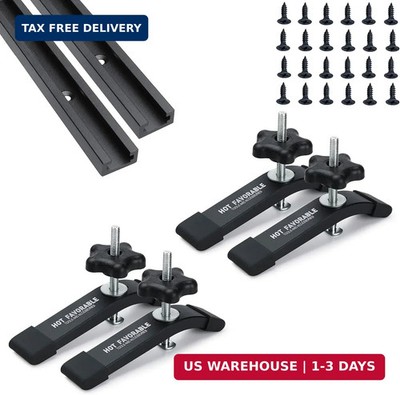 Aluminum 2pk 48'' T-Track for Woodworking with 4pk Hold-Down Clamps-Woodworking a