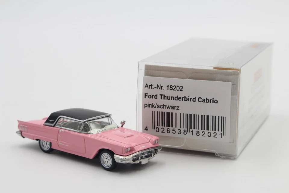 Brekina Ford Thunderbird mit Hardtop in rosa Nr. 18202 1:87 /BRN2649 - Bild 1 von 1