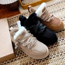 💕 Women's UGG' LOWMEL Suede Canvas Sneakers Shoes Chestnut & Sand