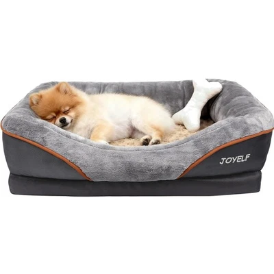 Hundebett Memory Foam, Hundesofa, abnehmbarer Bezug, waschbar, Quietschspielz... - Bild 1 von 4