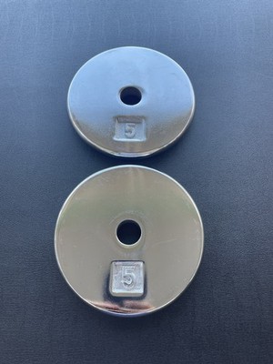 Chrome Standard 1  5 Lb Weight Plates 2x5Lb Total 10 Lbs Unbranded