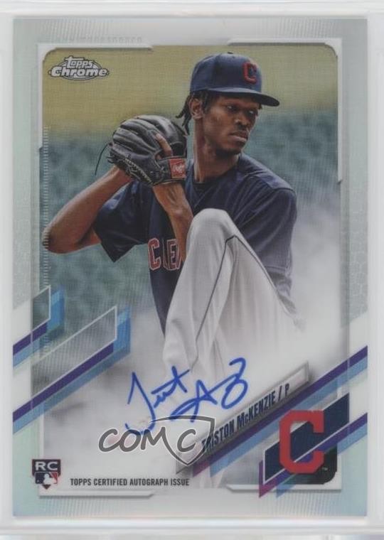 2021 Topps Chrome Rookie Refractor 350/499 Triston McKenzie #RA-TM Auto RC 0l44