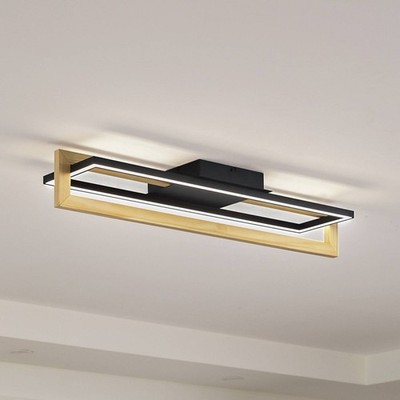 Lindby LED Deckenleuchte 'Holamu' (Modern) in Schwarz aus Aluminium (1 flammig,