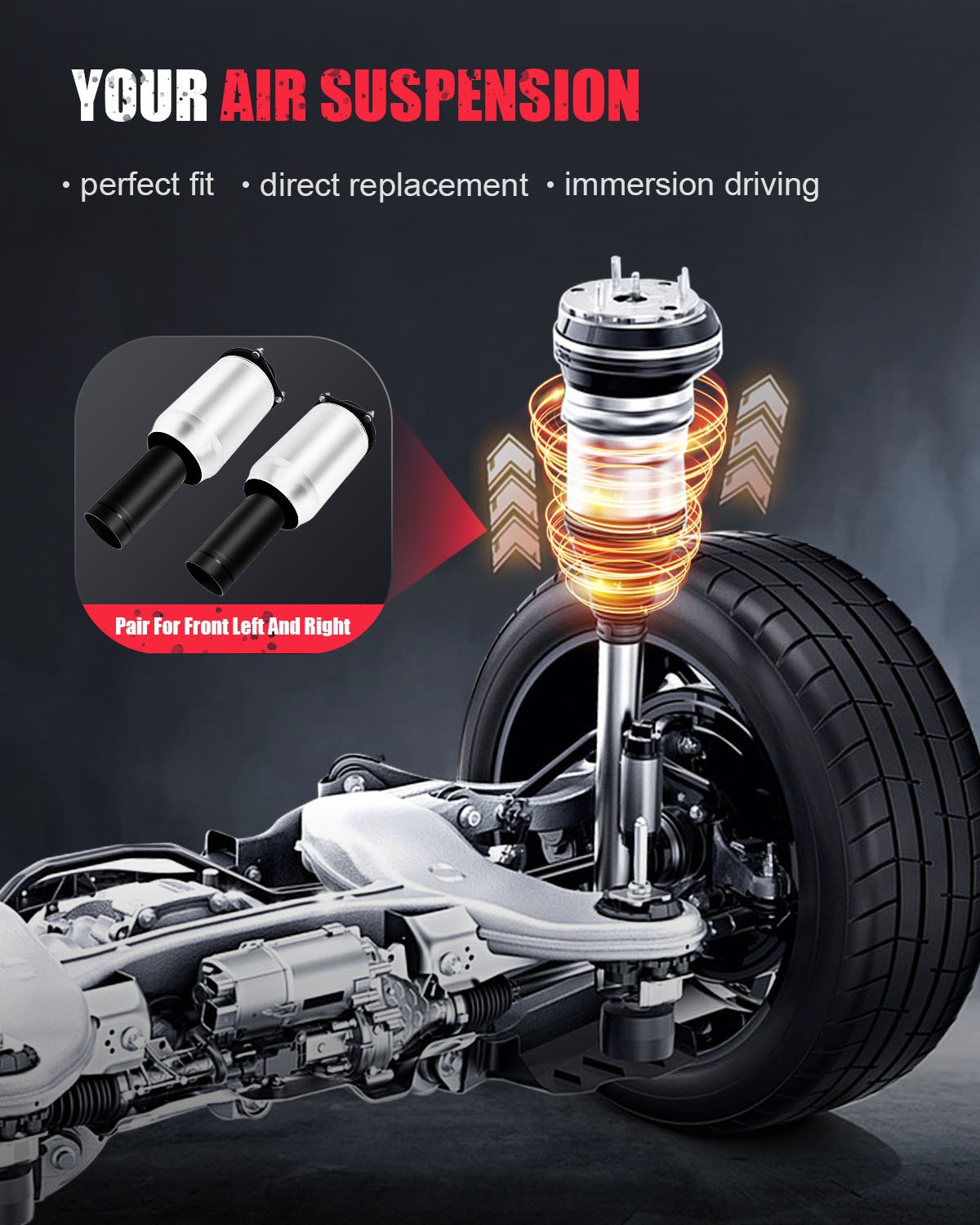 Front Pair Air Suspension Spring For Bentley Continental GT Flying Spur Phaeton