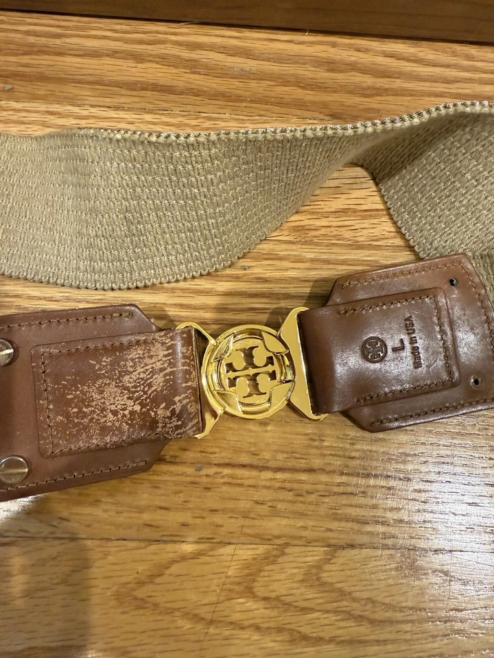 Cinturón grande de lona Tory Burch para mujer Foto 2 de 4