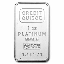 1 oz Platinum Bar - Secondary Market (.999+ Fine) 2384.57 per troy oz