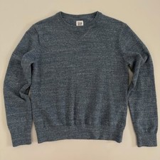 Gap Kids Boys XL Blue Marl Crewneck Pullover Sweater Cotton Blend Knit