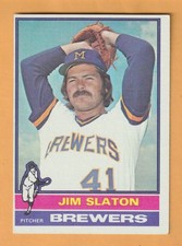 Jim Slaton Milwaukee Brewers 1976 Topps #163 Lancaster California