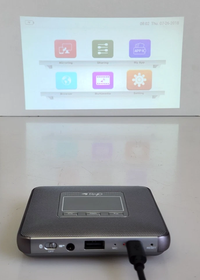 Canon Rayo S1 Silver 100-Lumen WVGA DLP Mini Pico Projector Wi-Fi Tested Working - Image 2 of 4
