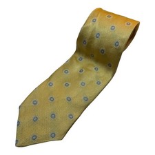 BROOKS BROTHERS “346” Yellow Men's Silk Necktie Made In USA Designer Geometric