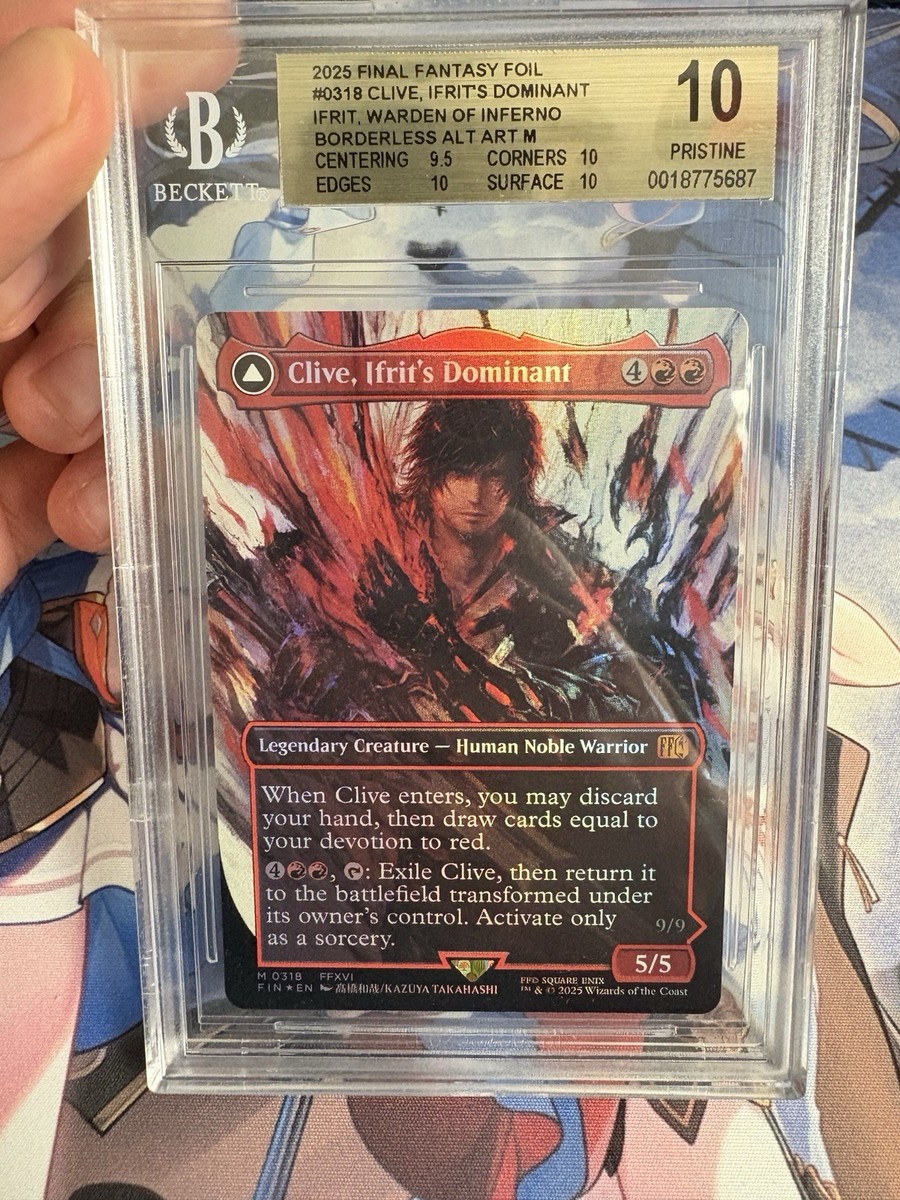 Clive Ifrit's Dominant Borderless Foil Final Fantasy MTG M0318 BGS