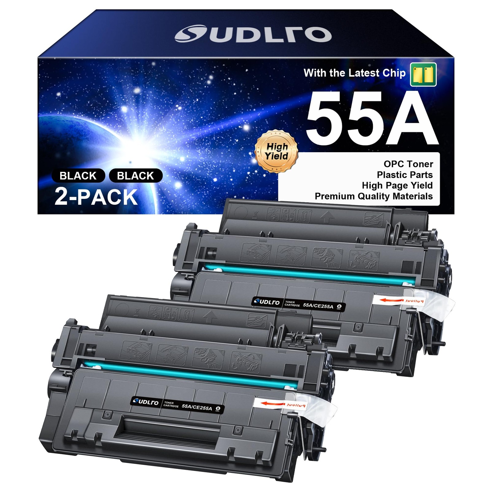 55A Toner Cartridge - Black High Yield Replacement for HP 55A 55X CE255A CE25...