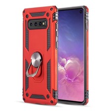 GSA Slim Shockproof Case with Ring Stand for Samsung Galaxy S10 - Red