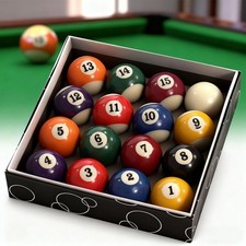 UK Full Size UK Regulation 16 Spots and Stripes Pool Ball Set 2" Billiard Ball