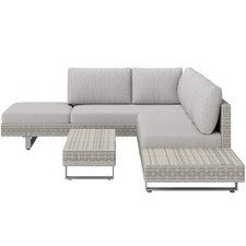 Outsunny 3pc Rattan Wicker Sofa Set with Tea Table & Cushions, Refurbished