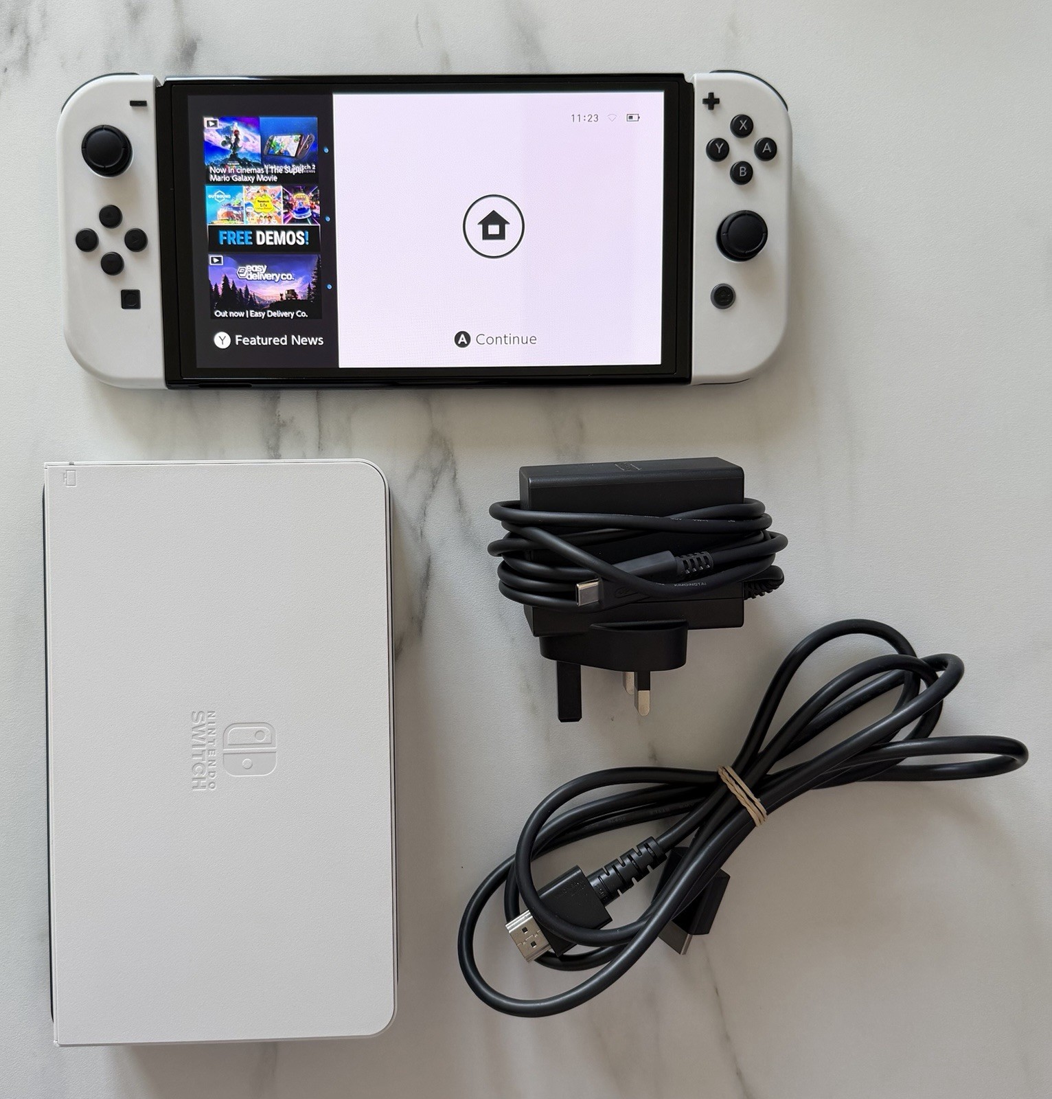 Nintendo Switch OLED White 64GB Console Bundle - Good Condition