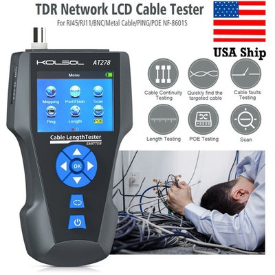 Network Cable Tester TDR Multi-functional LCD Tracker For RJ45,RJ11,BNC