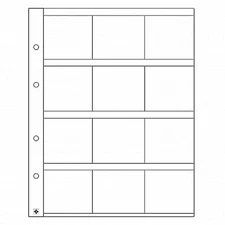 Leuchtturm Münzhüllen OPTIMA 12 Fächer für Münzrähmchen 50mm 5er-Pack