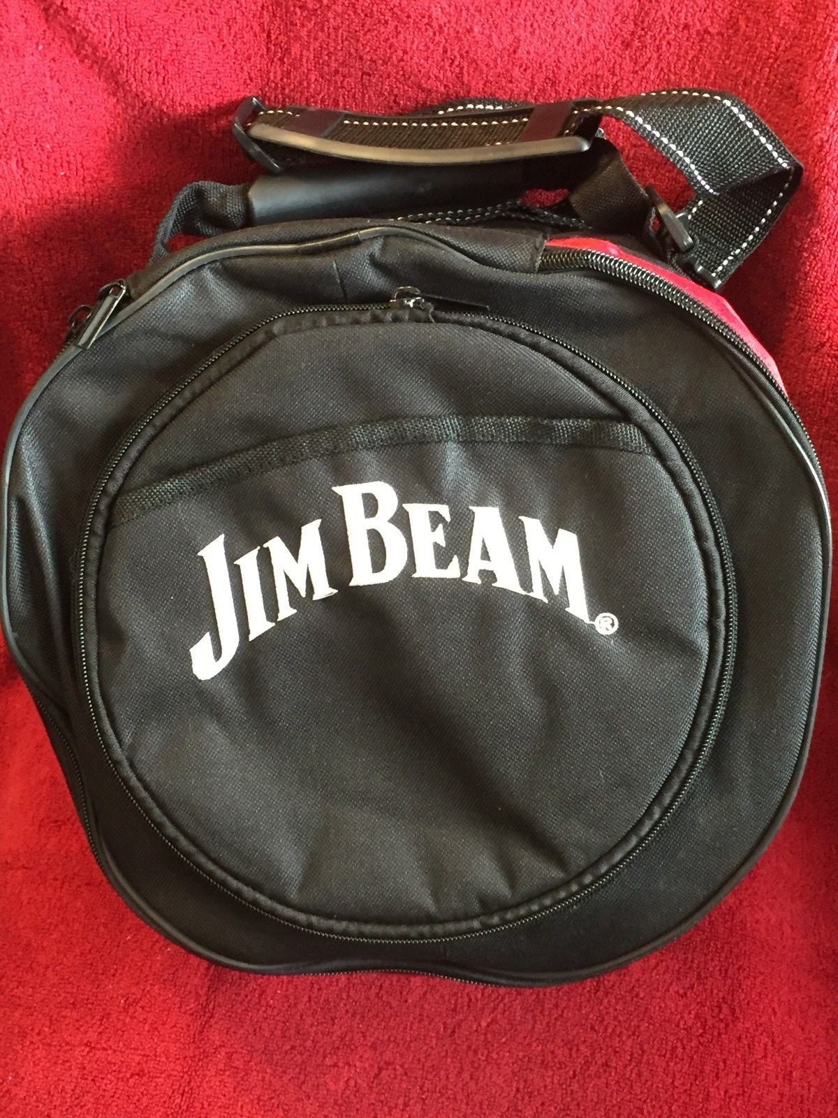 JIM BEAM 5 PIECE INSULATED COOLER AND MINI GRILL SET IN EASY CARRY BAG