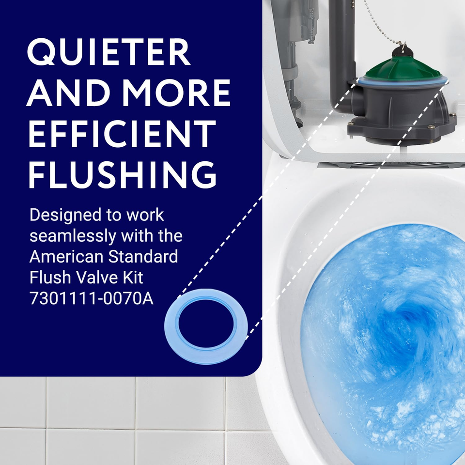 IFealClear Toilet Flush Valve Seal 2-Pack - Blue Rubber Ring Replacement For American Standard Champion 4 & Eljer Titan 4
