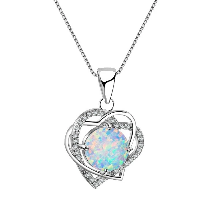 Cadena de oro blanco opal Moda Collares y Colgantes