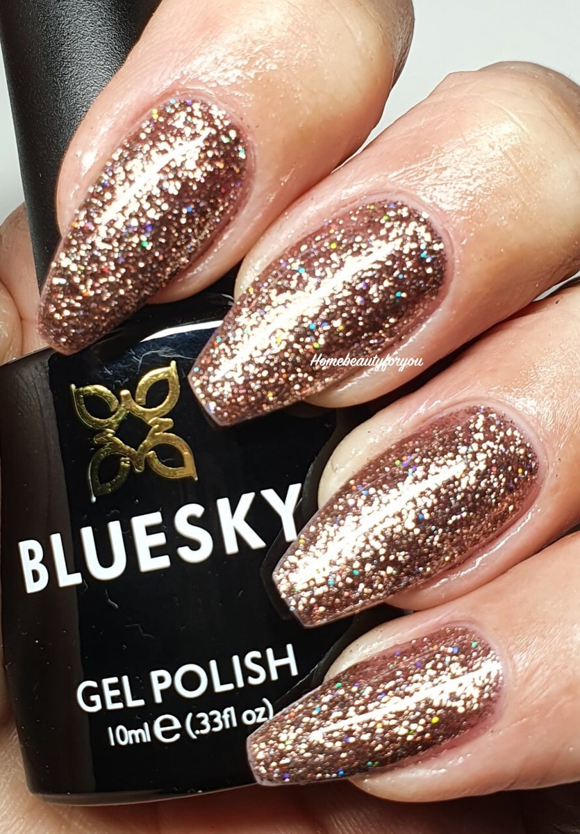 BLUESKY Brilliant Gold Gelb Glitzer Nagellack-Gel 10 Ml – UV/LED Aushärtbar, Inkl. 2 Politücher