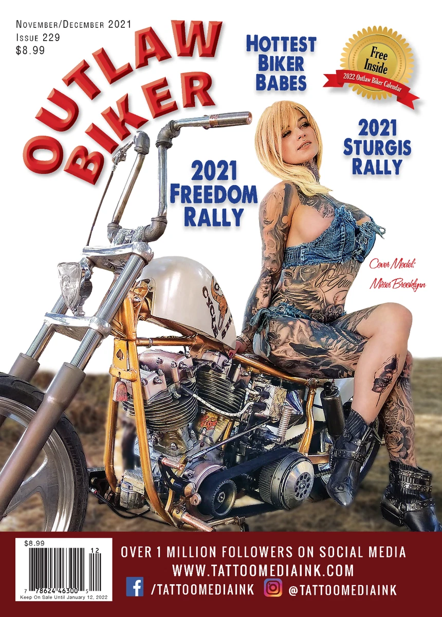 Outlaw Biker Magazine Issue 229 - COVER MODEL MISSES BROOKLYNN! | eBay