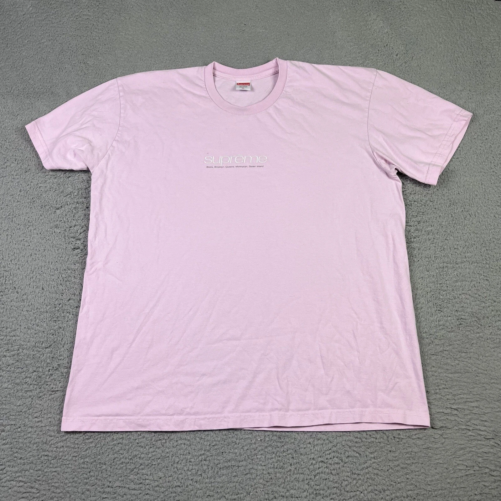 Supreme T Shirt Homme XL Rose Manches Courtes 5 Boroughs New York Skateboarding