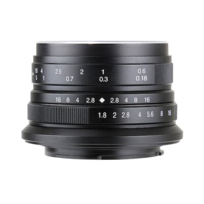 7Artisans APSC manual focus 25mm F1.8 MFT lens for M4/3 camera =Black=