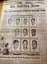 1956 Sporting News  WONDERFUL BASEBALL ERA NEWS!  STARS OF THE DECADE