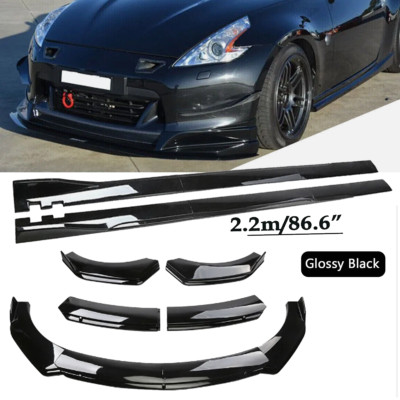 For Nissan 370Z 2009-2021 Front Bumper Lip Spoiler Splitter Side Skirt Gloss B
