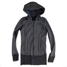 Lululemon Daily Practice Jacket Herringbone Heathered Black Size 6