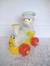 Vtg 1962 Edward Mobley Co Arrow Rubber Plastic Squeak Toy Engine Train Lil Choo