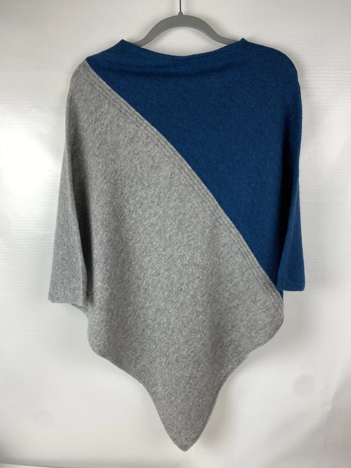 Suéter chal Celeste para mujer gris azul lana cachemir ligero, 006 Foto 2 de 4