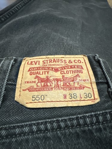 Vintage Levis 550 Men's 38x30 Black Jeans Relaxed Fit Tapered Leg 550 - Picture 4 of 11