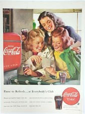 Coca Cola Vintage 1948 Ad Drink Dispenser Coke Soda Fountain Friends Pop Glass