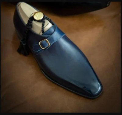 Echtlederschuhe nach Maß, Einzelriemenschuh Mönch schattig
