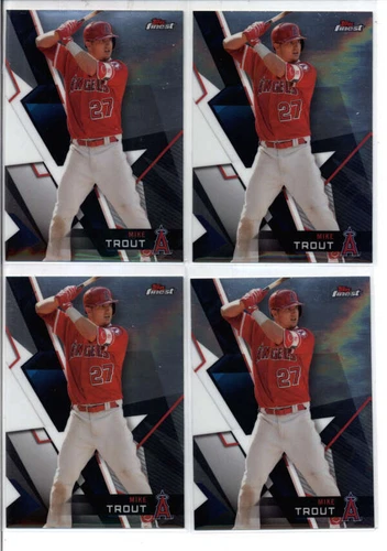 LOT OF (4) MIKE TROUT 2018 TOPPS FINEST #50 ANGELS BASE CARDS FC8201