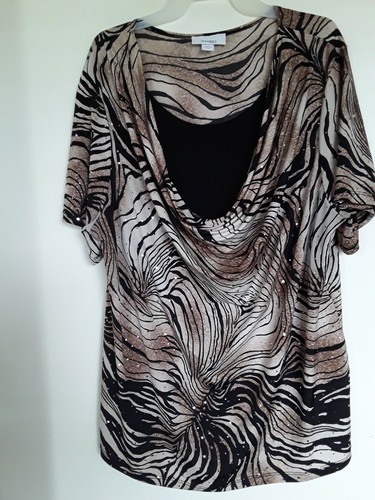 Dress Barn Drape Neck Short Sleeve 