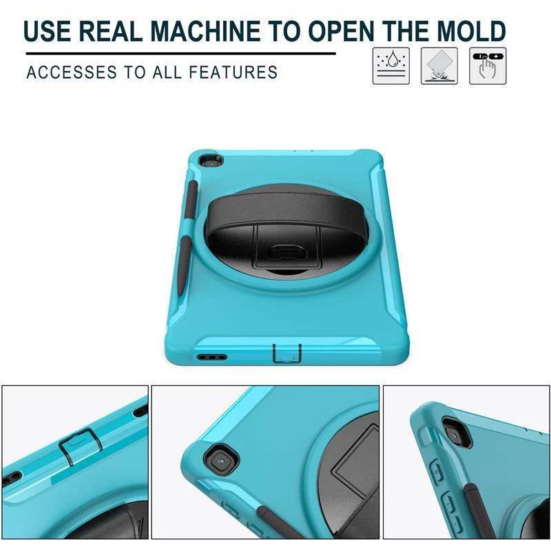 ShockProof Case Samsung Galaxy Tab S6 S6 Lite 10.4 Hand Strap Flip Tablet Cover - Image 3 of 4