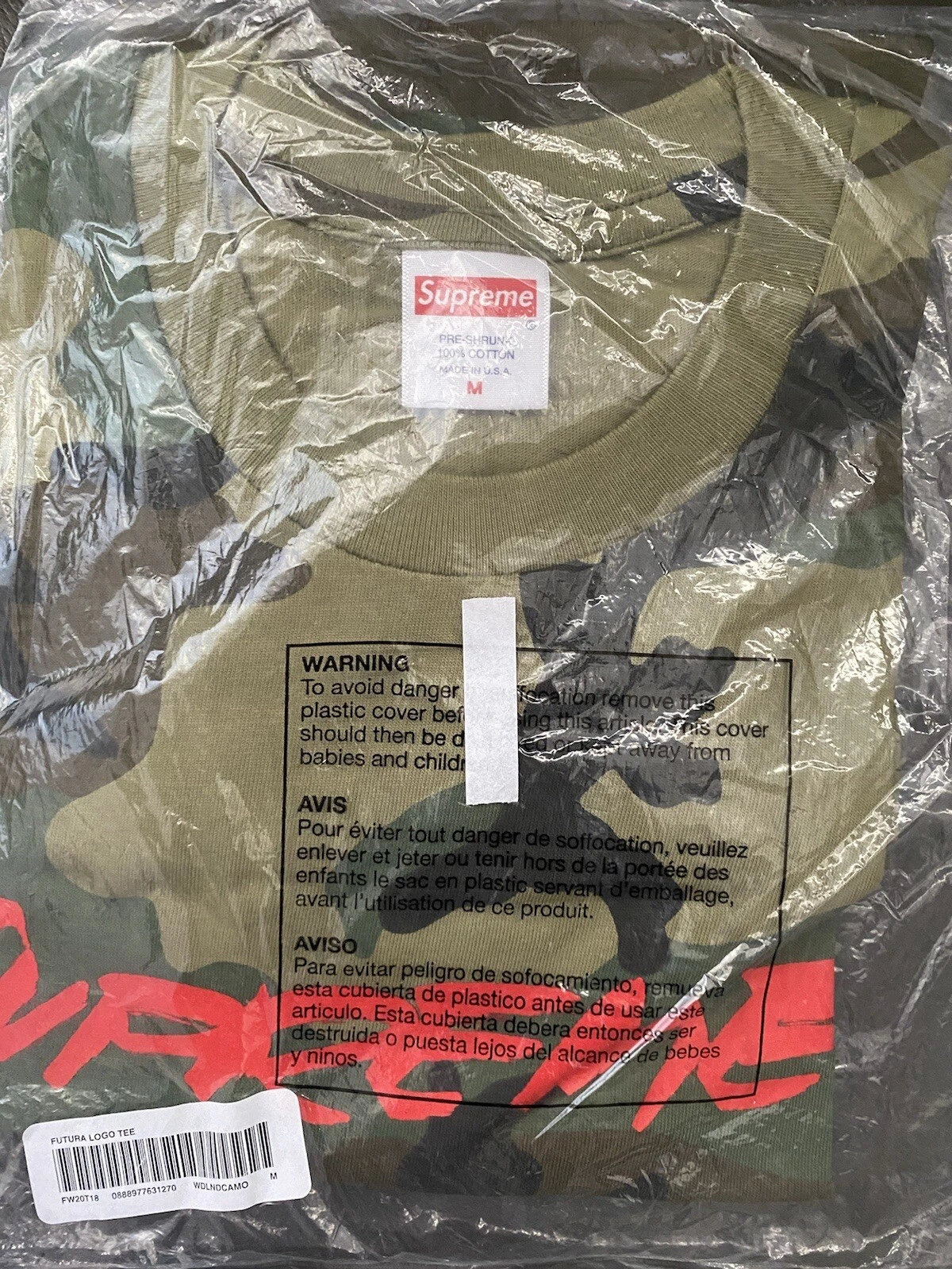 T shirt camouflage logo Supreme Futura homme taille XS 3XL automne/hiver 2020 flambant neuf