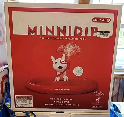 MINNIDIP Target Bullseye Inflatable Fountain Sprinkler Splash Pad Pool NIB