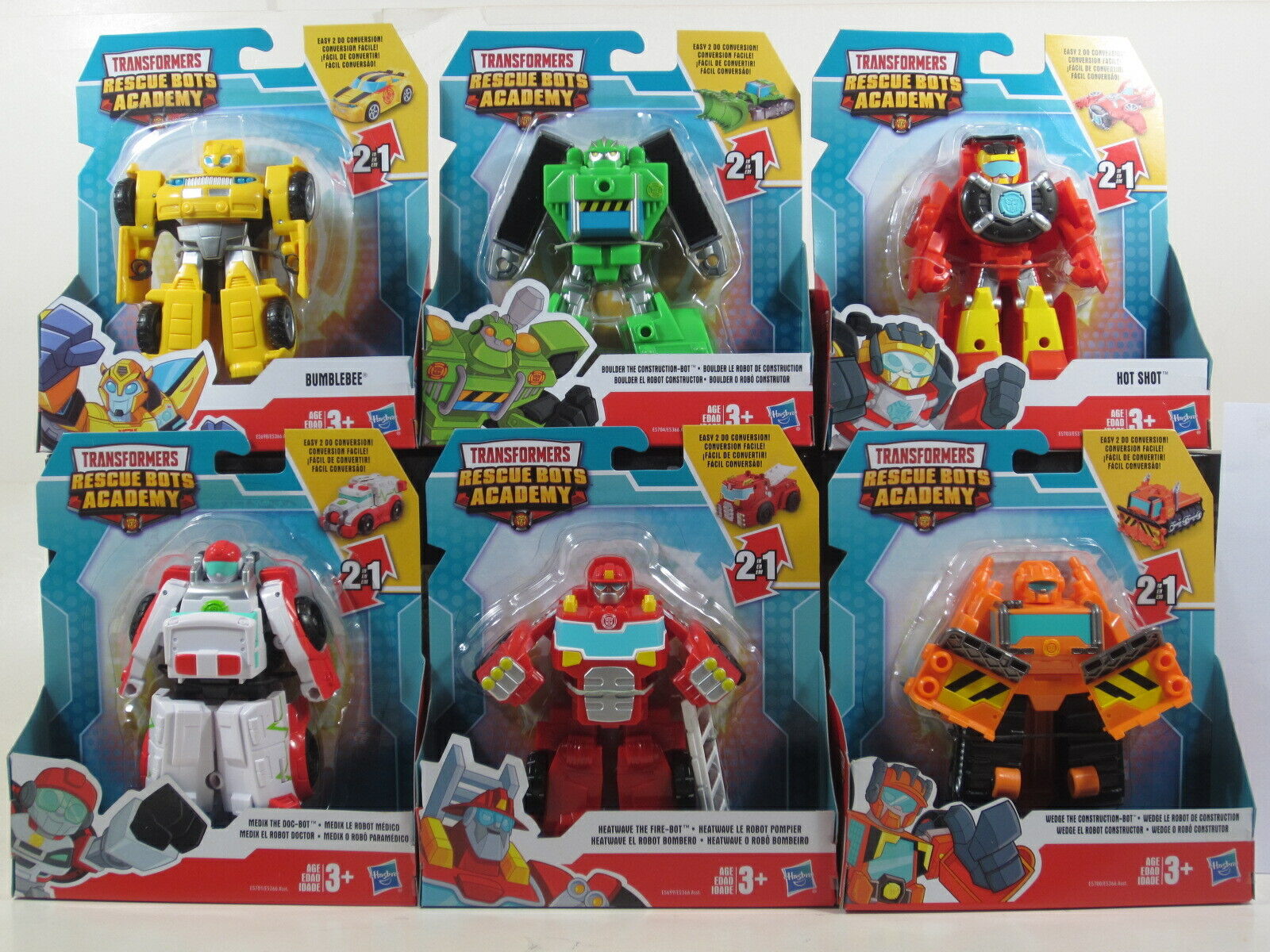 Transformers Rescue Bots Academy Boulder Bumblebee Heatwave Hot Shot Wedge Medix