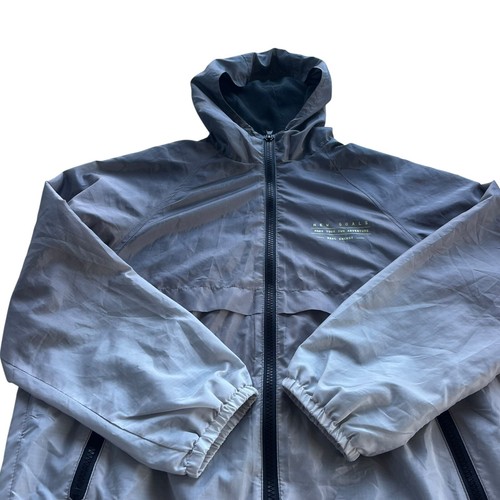 Zara Kids 10 Gray Green New Goals Text Print Degrade Full Zip Windbreaker Jacket - Picture 11 of 19