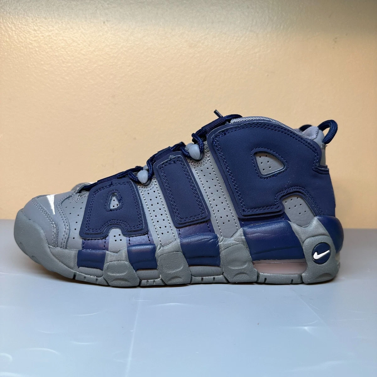 Nike Air Uptempo GS Grey Midnight Navy Blue 415082-009 Size 6.5Y Youth Nike Air Uptempo GS Grey Midnight Navy Blue | Mercari main image 3