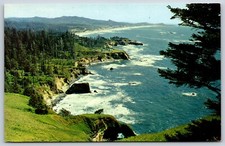 Postcard Otter Crest, Bird's Eye View Of The Pacific Ocean Coast Oregon Unposted