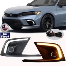 Led Front Daytime Running Light Turn Signal Fog Bezel For Honda Civic 2022-2024 Led Front Daytime Running Light Turn Signal Fog Bezel For Honda Civic 2022-2024