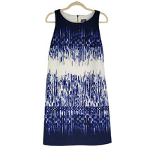 Vince Camuto Dress Printed Ombre Sleeveless Shift Blue White Womens size 8